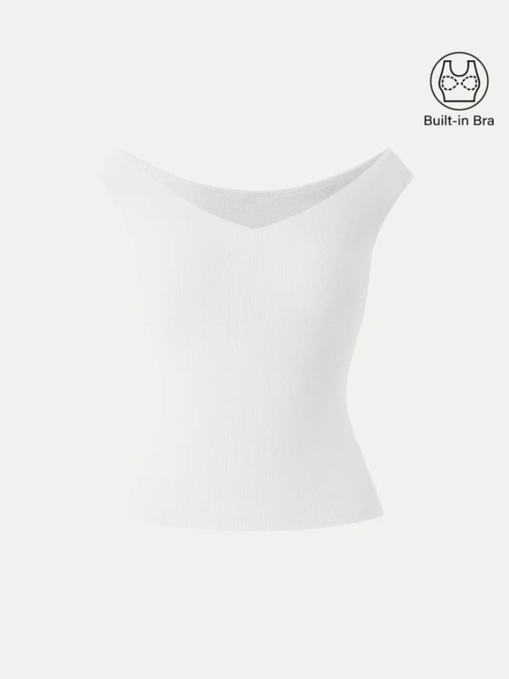 Essential V-neck New Airy Bra Top - White